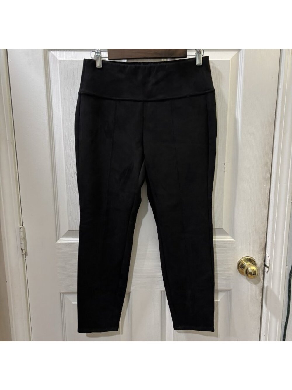 J. Jill Wearever Collection faux suede Pull-On Pants SP Petite Black Stretch 26"